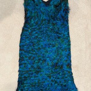 Burberry one-of-a-kind Peacock feather dress